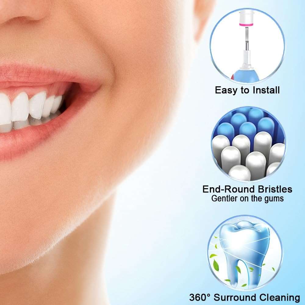 16pcs Replacement Brush Heads Compatible with Oral B Electric Toothbrushes. Pack of 4 Precision Clean,4 Cross Clean,4 3D Whitening Clean and 4 Sensitive Clean - Image 4