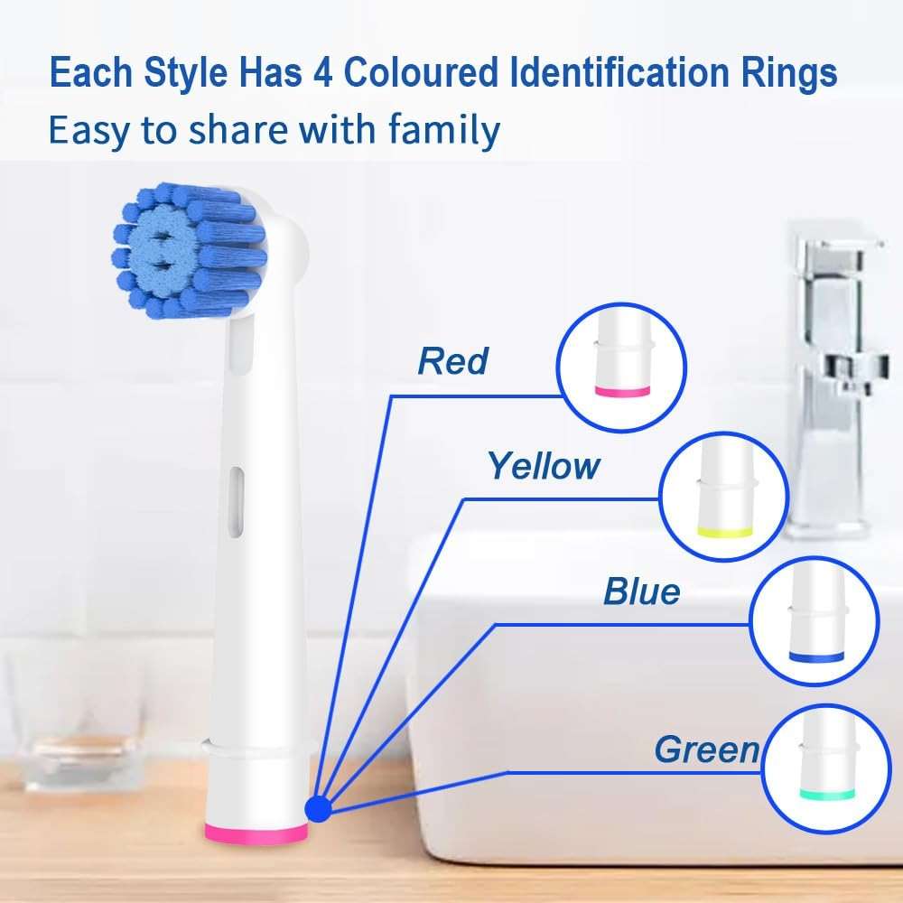 16pcs Replacement Brush Heads Compatible with Oral B Electric Toothbrushes. Pack of 4 Precision Clean,4 Cross Clean,4 3D Whitening Clean and 4 Sensitive Clean - Image 5