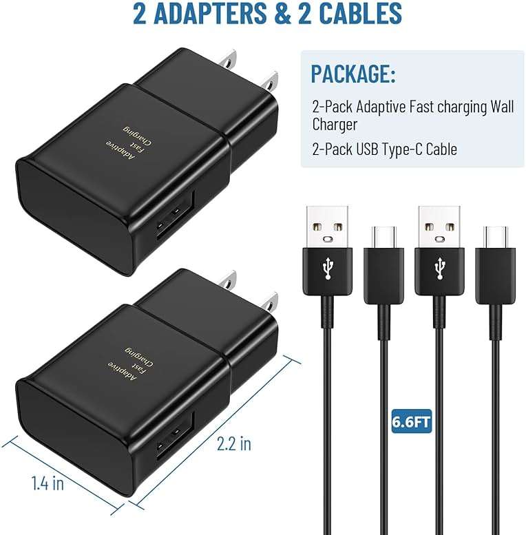 Phone Charger USB C Charger Fast Samsung Charger Type C Chargers Fast Charging Android Charger for Samsung Galaxy S26/S25/S24/S23/S22/S21/S20/S10/S10/S10E/S9/S8,Note 8 9 10 with 6.6Ft Cable Cord - Image 2