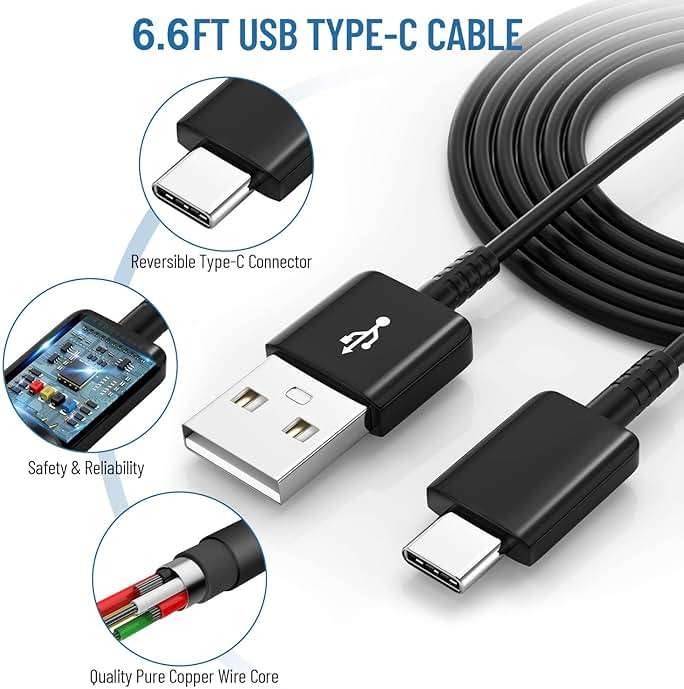 Phone Charger USB C Charger Fast Samsung Charger Type C Chargers Fast Charging Android Charger for Samsung Galaxy S26/S25/S24/S23/S22/S21/S20/S10/S10/S10E/S9/S8,Note 8 9 10 with 6.6Ft Cable Cord - Image 6