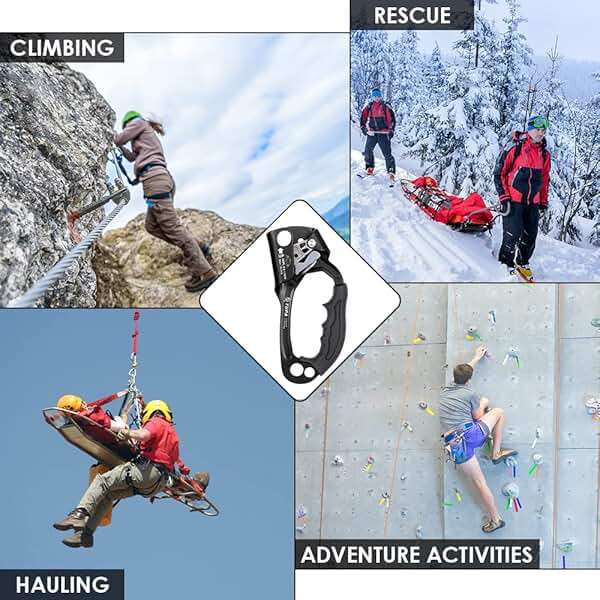Lixada Climbing Hand Ascender 8-13mm Vertical Rope Access with Ergonomic Rubber Handle CE Certified Strong Rappelling Gear Equipment for Rock Climbing Tree Arborist, Rescue Caving - Image 8
