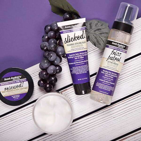 Aunt Jackie's Grapeseed Style and Shine Recipes Rescued Thirst Quenching Hair Recovery Conditioner Repair Treatment, Seals in Moisture, 15 oz - Image 8