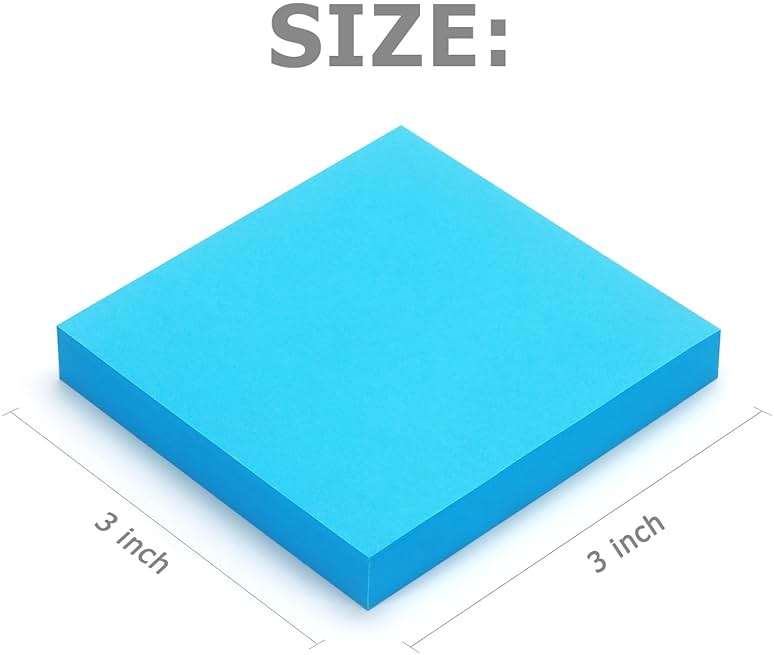 Winner Aura Pop Up Sticky Notes 3x3 inch Bright Colors Self-Stick Pads 12 Pack 1200 Sheets - Image 3