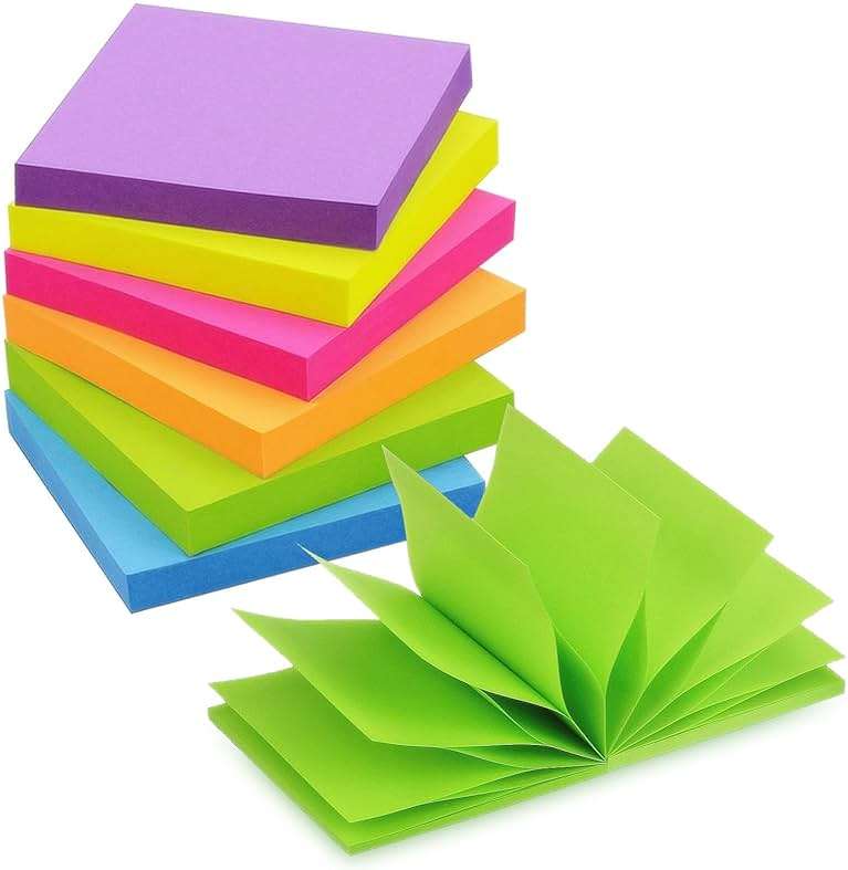 Winner Aura Pop Up Sticky Notes 3x3 inch Bright Colors Self-Stick Pads 12 Pack 1200 Sheets - Image 4