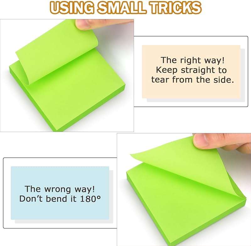 Winner Aura Pop Up Sticky Notes 3x3 inch Bright Colors Self-Stick Pads 12 Pack 1200 Sheets - Image 6