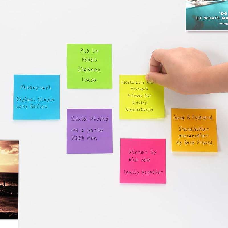 Winner Aura Pop Up Sticky Notes 3x3 inch Bright Colors Self-Stick Pads 12 Pack 1200 Sheets - Image 7