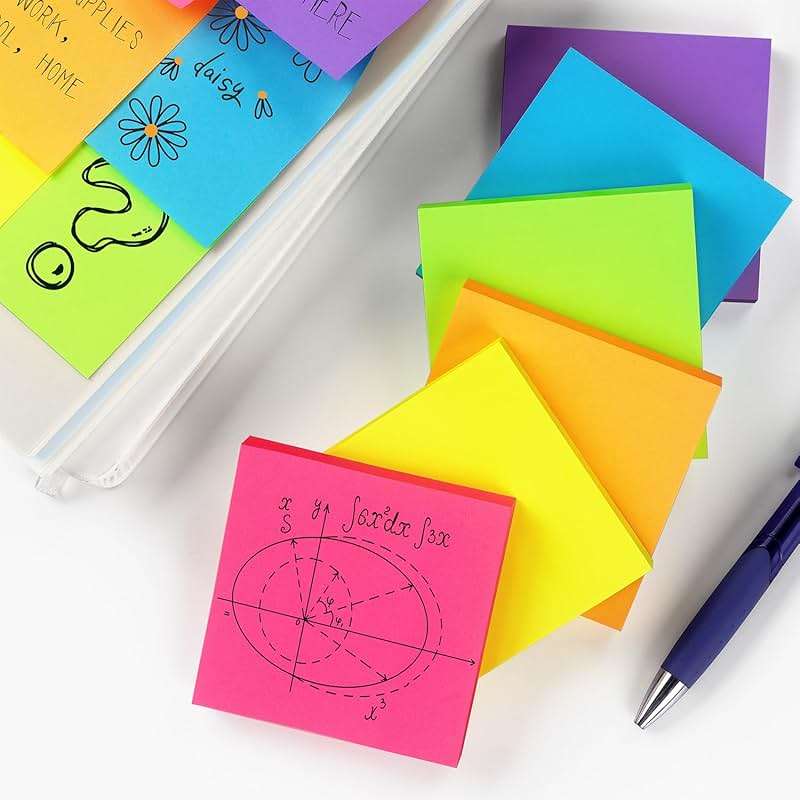 Winner Aura Pop Up Sticky Notes 3x3 inch Bright Colors Self-Stick Pads 12 Pack 1200 Sheets - Image 8