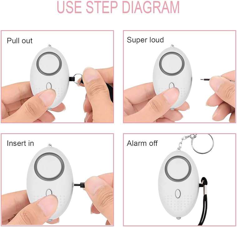 KOSIN Safe Sound Personal Alarm, 8 Pack 140DB Personal Security Alarm Keychain with LED Lights, Emergency Safety Alarm for Women, Men, Children, Elderly - Image 6