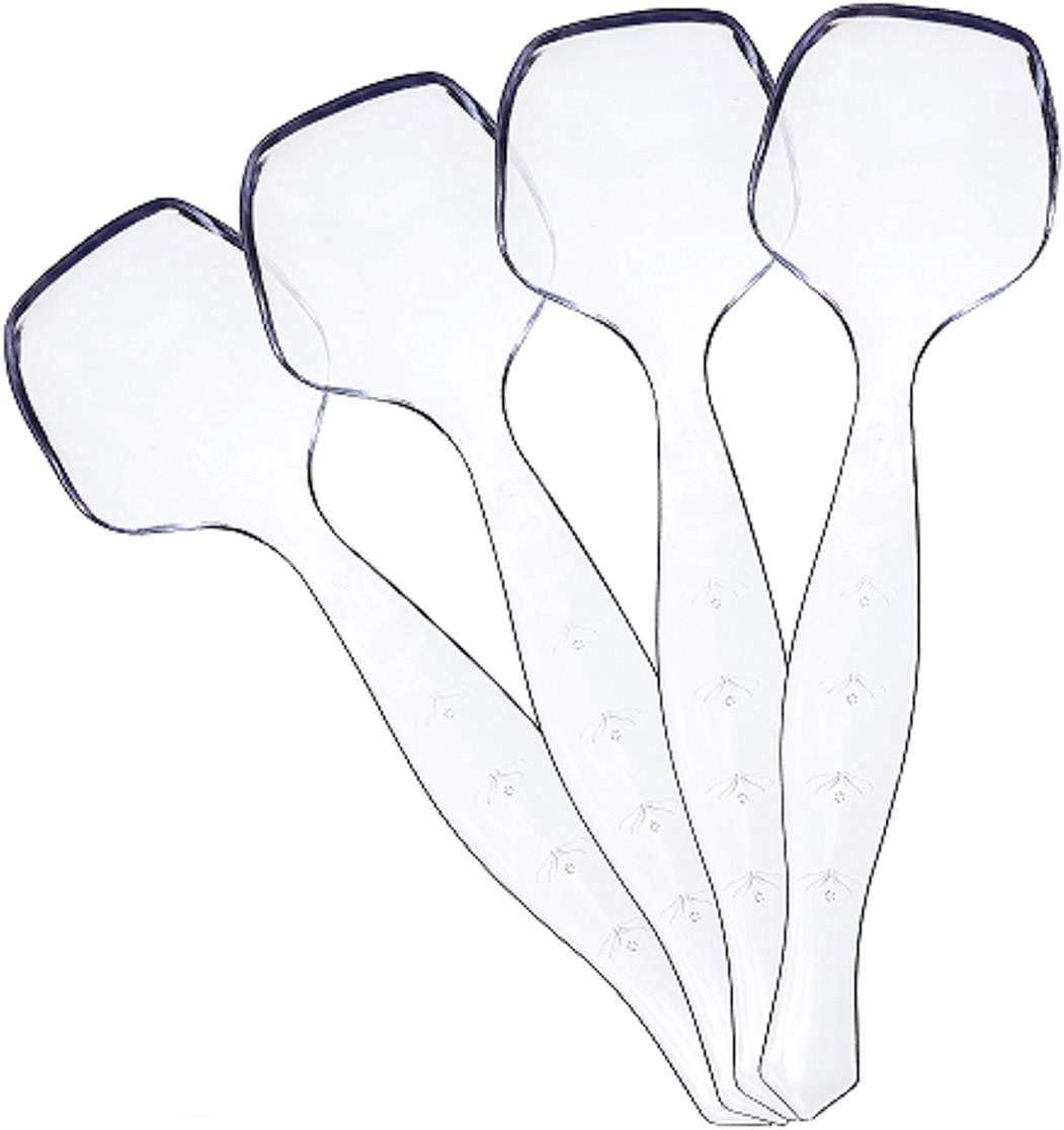 Plasticpro Disposable Plastic Serving Spoons Durable Heavy Duty Premium Serving Utensils Clear Pack of 12 - Image 1