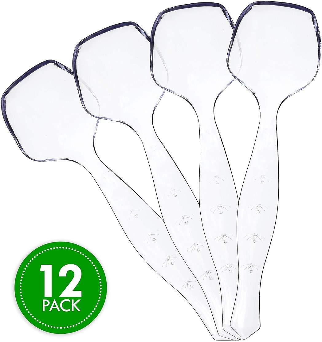 Plasticpro Disposable Plastic Serving Spoons Durable Heavy Duty Premium Serving Utensils Clear Pack of 12 - Image 6