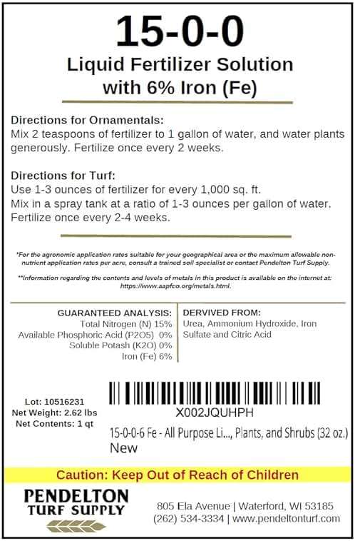 Pendelton Turf Supply Inc. 15-0-0-6 Fe All Purpose Liquid Iron Fertilizer Solution for Darker, Greener Turf, Plants, and Shrubs (32 oz.) - Image 2
