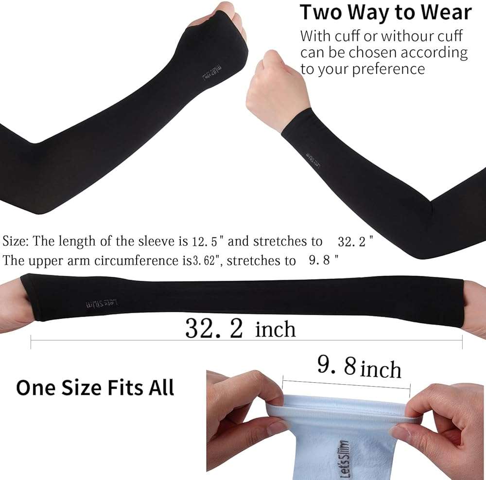 12 Pairs Sun Protection Sleeves UV Cooling Arm Men Women Sports with Thumb Hole for Driving, Golfing, Fishing, Cycling, Hiking, Doing (6 Colors) by HRLOR - Image 2