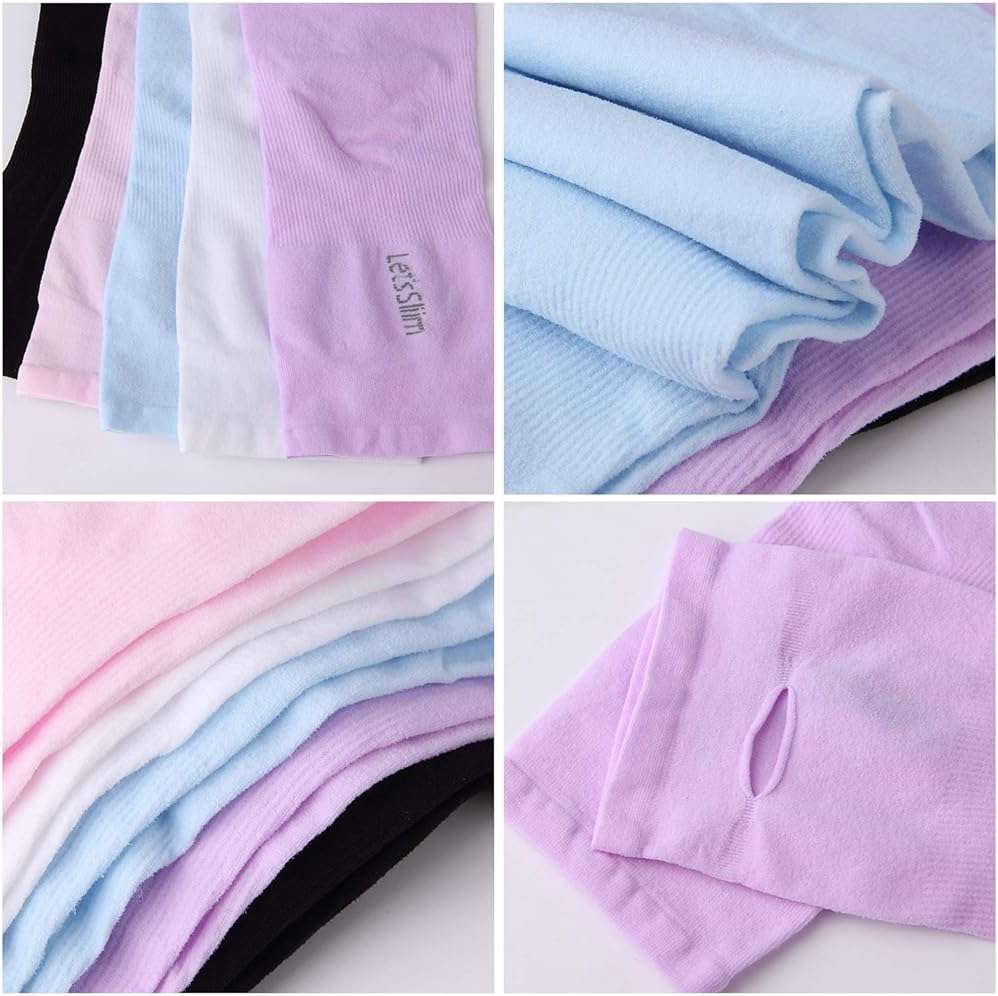 12 Pairs Sun Protection Sleeves UV Cooling Arm Men Women Sports with Thumb Hole for Driving, Golfing, Fishing, Cycling, Hiking, Doing (6 Colors) by HRLOR - Image 5