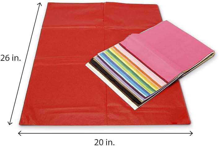 Craft Craze 100 Sheets (20" x 26") 25 Assorted Colors Premium Quality Tissue Paper for Gift Wrapping, Arts & Crafts, Packing and Decorations (1-Pack) - Image 2
