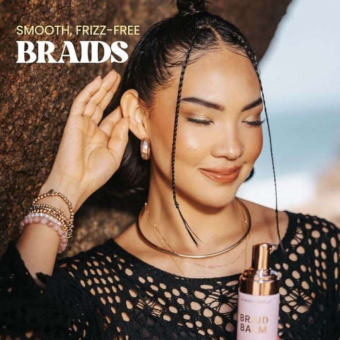 The Beachwaver Co. Braid Balm Pre-Braid Prep - Full Size (4 Fl Oz) | Frizz-Taming Primer Foam | Strengthen and Reduce Flyaways w/HiX Vegan Bond Multipliers - For All Hair Types | Bondi Beach Day - Image 4