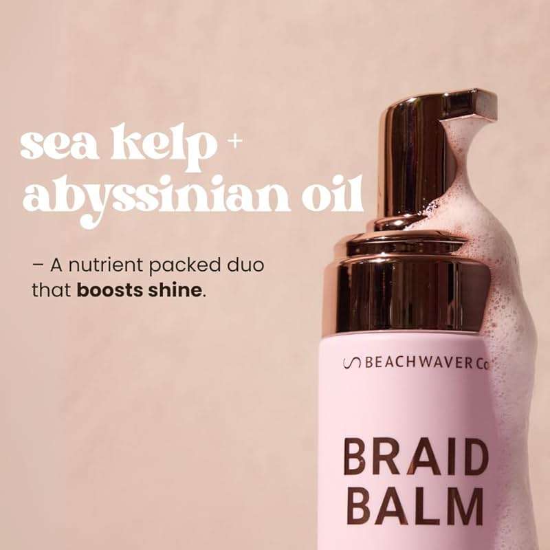 The Beachwaver Co. Braid Balm Pre-Braid Prep - Full Size (4 Fl Oz) | Frizz-Taming Primer Foam | Strengthen and Reduce Flyaways w/HiX Vegan Bond Multipliers - For All Hair Types | Bondi Beach Day - Image 7