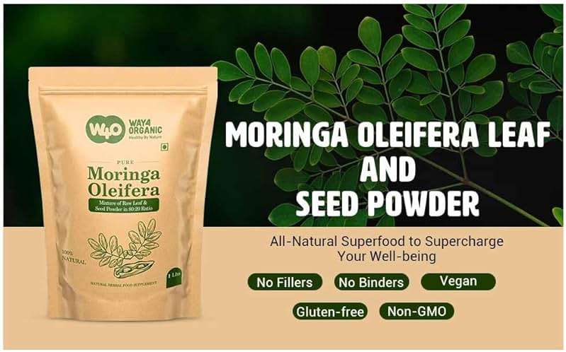 WAY 4 ORGANIC W4O Moringa Oleifera Leaf and Seed Powder (80:20) Ratio 16 Oz(1lb), Tender Leaves & Seeds, One Powder with Two Benefits, Miracle Tree - Image 3