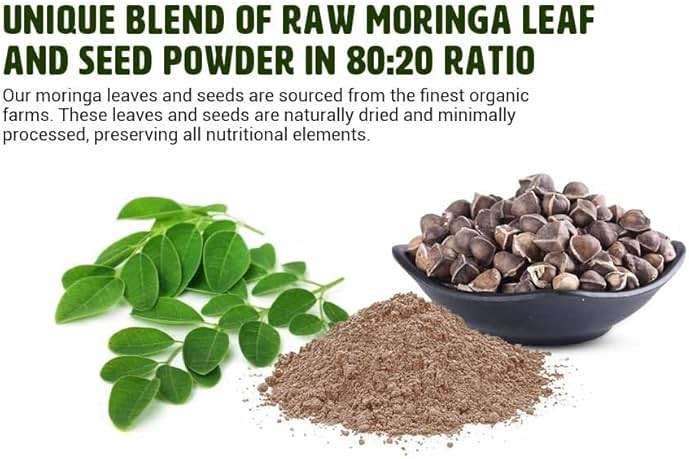 WAY 4 ORGANIC W4O Moringa Oleifera Leaf and Seed Powder (80:20) Ratio 16 Oz(1lb), Tender Leaves & Seeds, One Powder with Two Benefits, Miracle Tree - Image 4