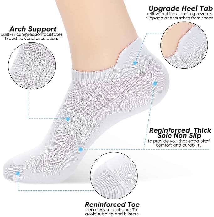ATBITER Ankle Socks Womens and Men Thin Athletic Running Low Cut No Show Socks With Heel Tab 6-12 Pairs - Image 2