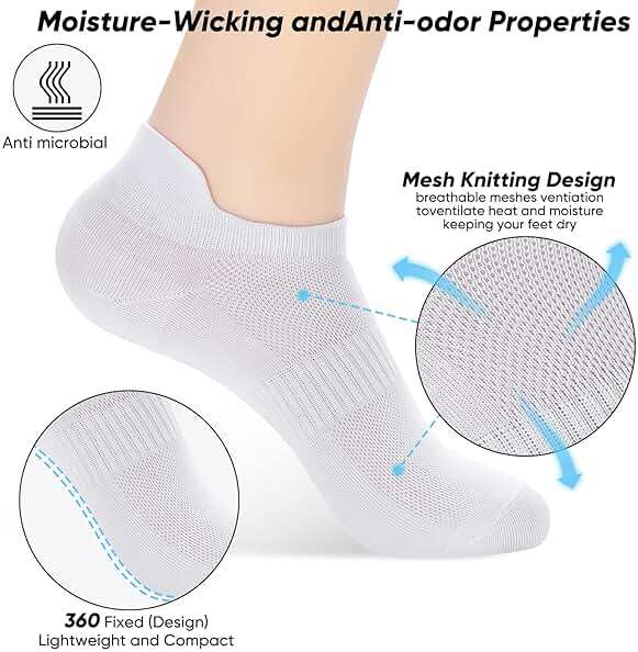 ATBITER Ankle Socks Womens and Men Thin Athletic Running Low Cut No Show Socks With Heel Tab 6-12 Pairs - Image 4