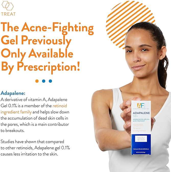 Acne Free Adapalene Gel 0.1%, Once-Daily Topical Retinoid Acne Treatment, Dermatologist Developed, Unclogs Pores and Clears Acne, Prevents and Improve Whiteheads and Blackheads, 0.5 Ounce - Image 3