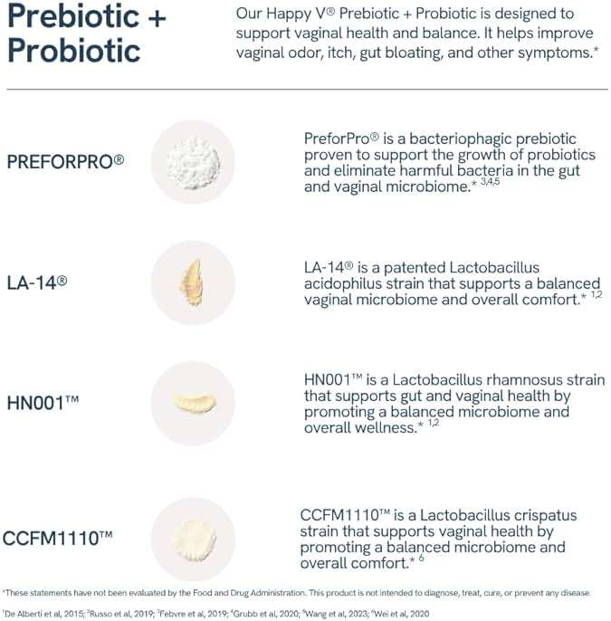 Happy V Dr. Formulated Vaginal Probiotics for Women Odor & Itch Support, Urinary & Gut Health, pH Balance | Womens Daily Probiotic with Patented Prebiotics & Lactobacillus for Feminine Wellness - Image 7