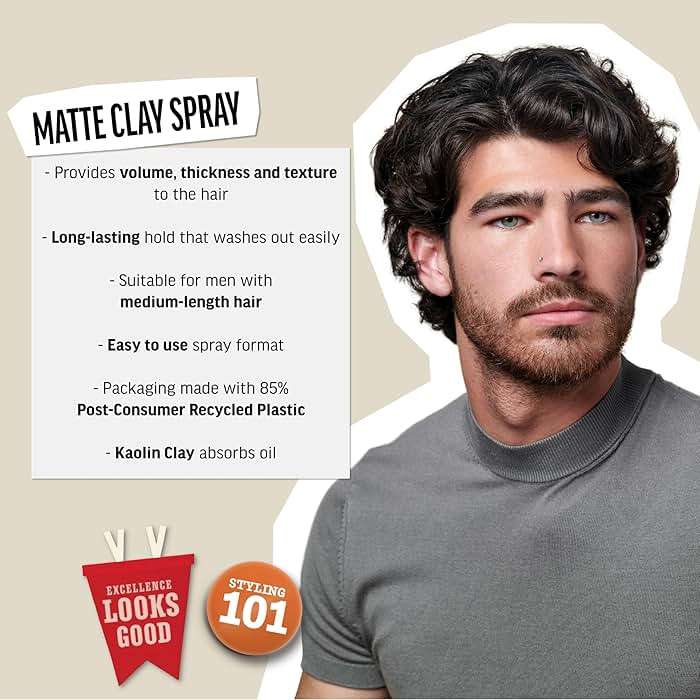 American Crew Matte Clay Spray For Men, Texturizing Spray with Matte Finish, Adds Texture, Volume & Thickness, 5.1 oz - Image 2