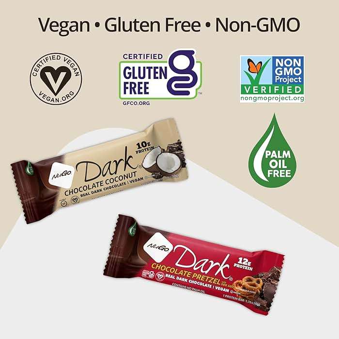 NuGo Dark Chocolate Pretzel with Sea Salt, 12g Protein Bar, Vegan, Gluten Free, Non-GMO, Kosher Pareve, 24 Count - Image 3