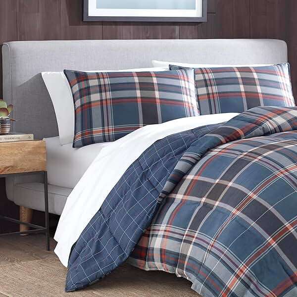 Eddie Bauer - Queen Comforter Set, Reversible Down Alt Bedding with Matching Shams, Home Decor for Colder Months (Shasta Lake Navy, Queen) - Image 4