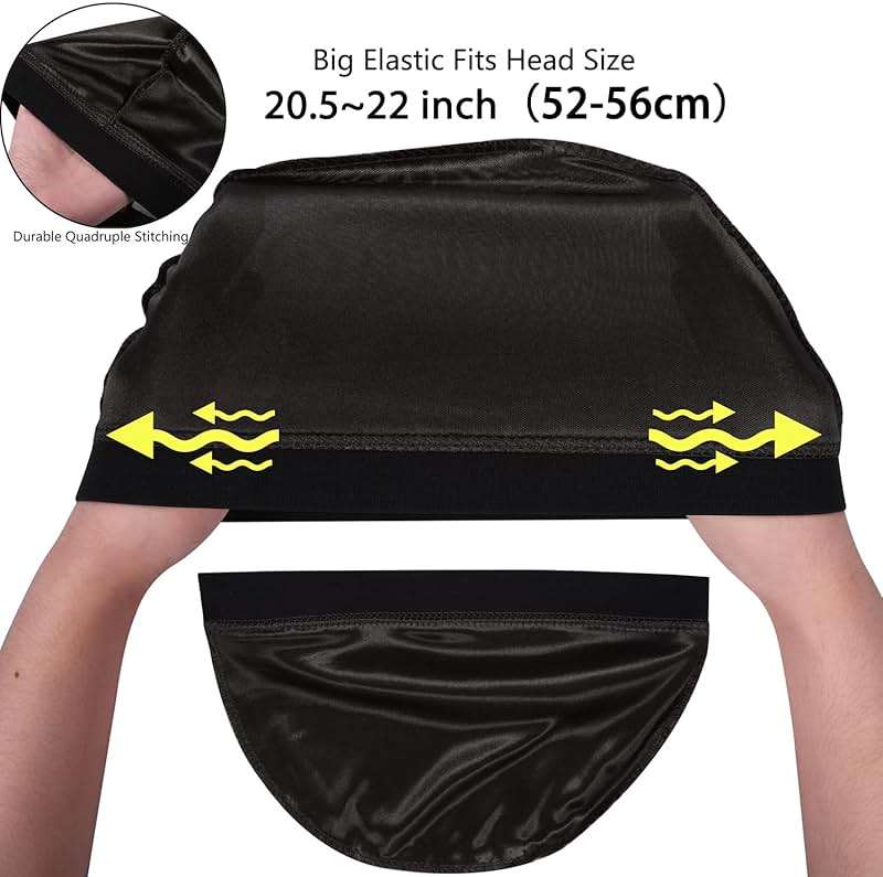 2PCS Silky Stocking Wave Cap for Men, Good Compression Over Durag （Regular Style） - Image 4