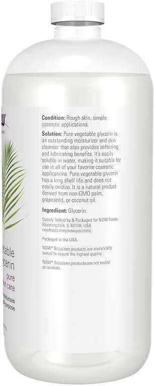 NOW Foods Solutions, Vegetable Glycerin, 100% Pure, Versatile Skin Care, Softening and Moisturizing, 32-Ounce - Image 2