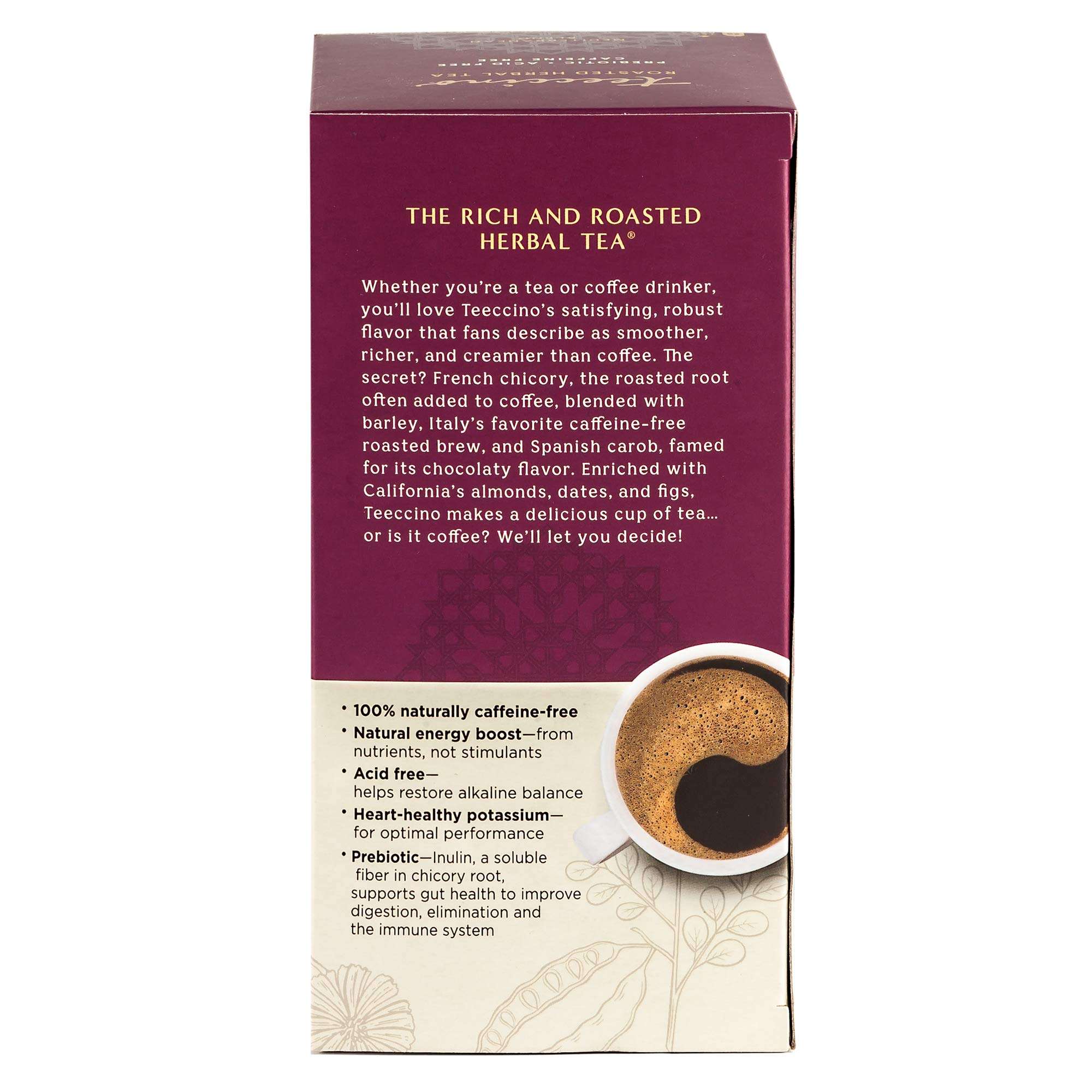 Teeccino Java Herbal Tea - Rich & Roasted Herbal Tea That’s Caffeine Free & Prebiotic for Natural Energy, 25 Tea Bags - Image 3