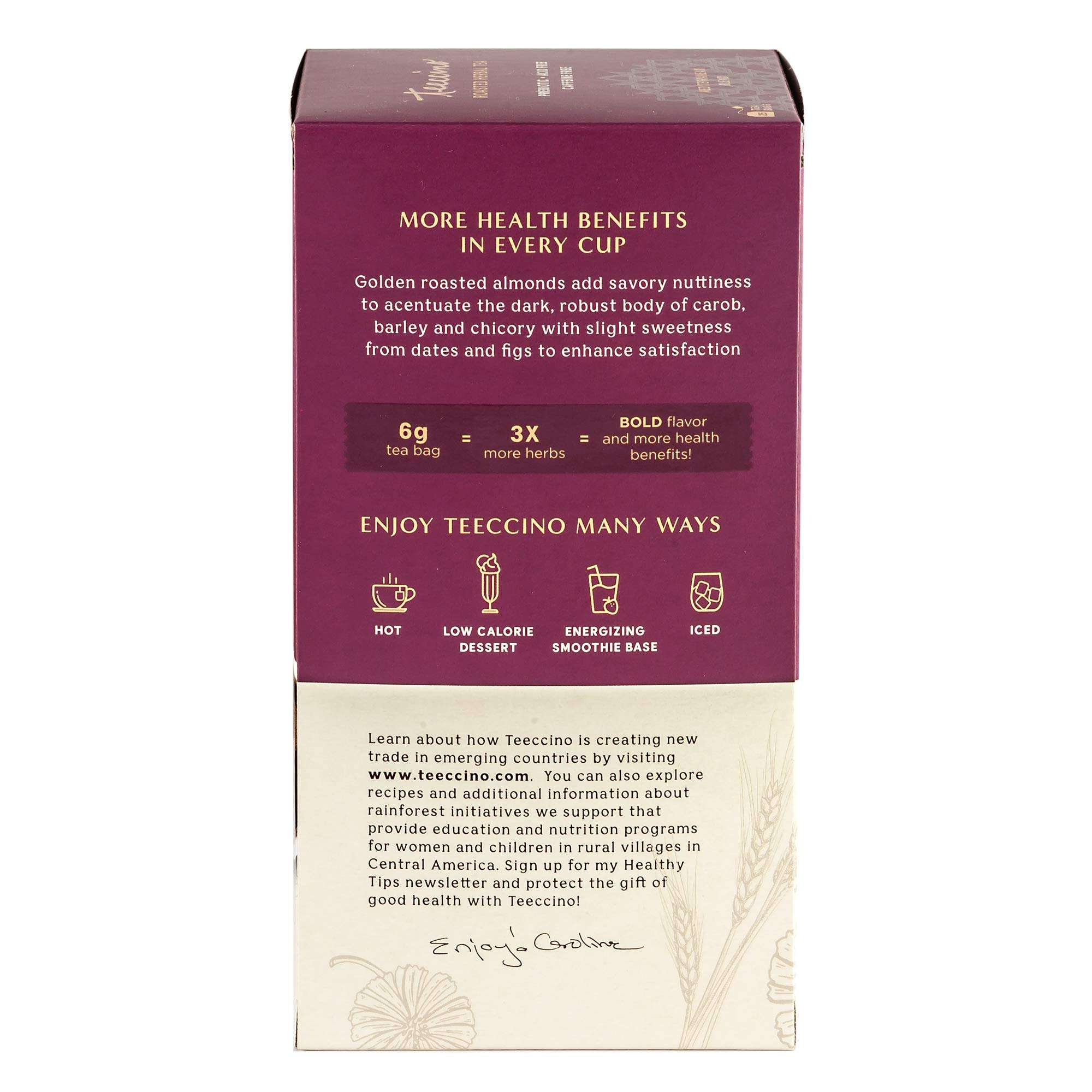 Teeccino Java Herbal Tea - Rich & Roasted Herbal Tea That’s Caffeine Free & Prebiotic for Natural Energy, 25 Tea Bags - Image 4
