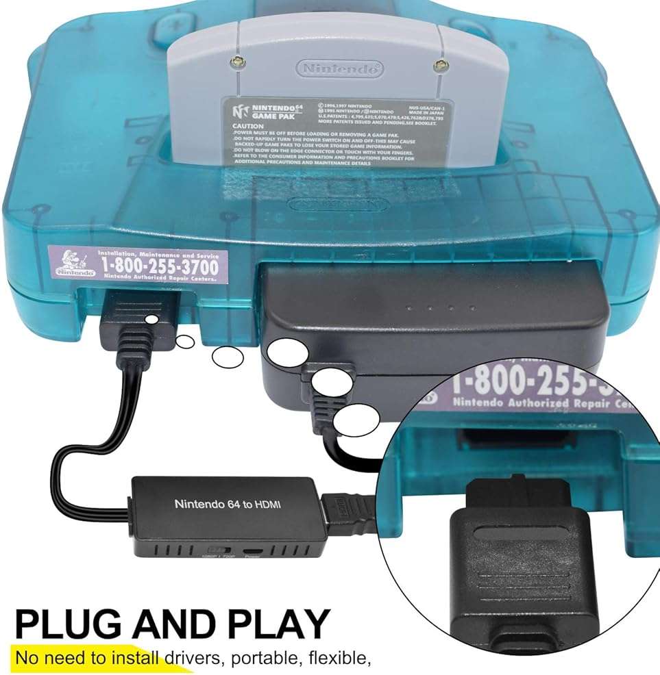 Nintendo64 To HDMI Converter, HD Link Cable N64 To a New HDMI TV, Plug and Play, Restore Game Screen - Image 4