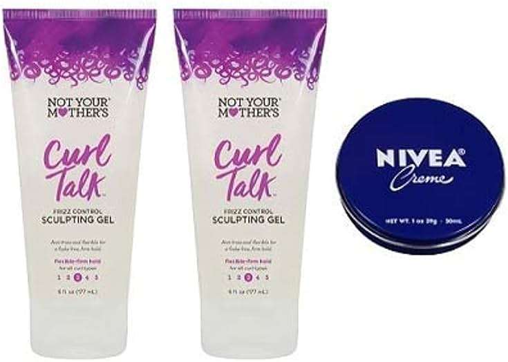 Not Your Mother's Curl Talk Frizz Control Sculpting Gel 6 Oz.(Pack of 3). Travel Size Body Cream 1 Oz Included. - Image 1
