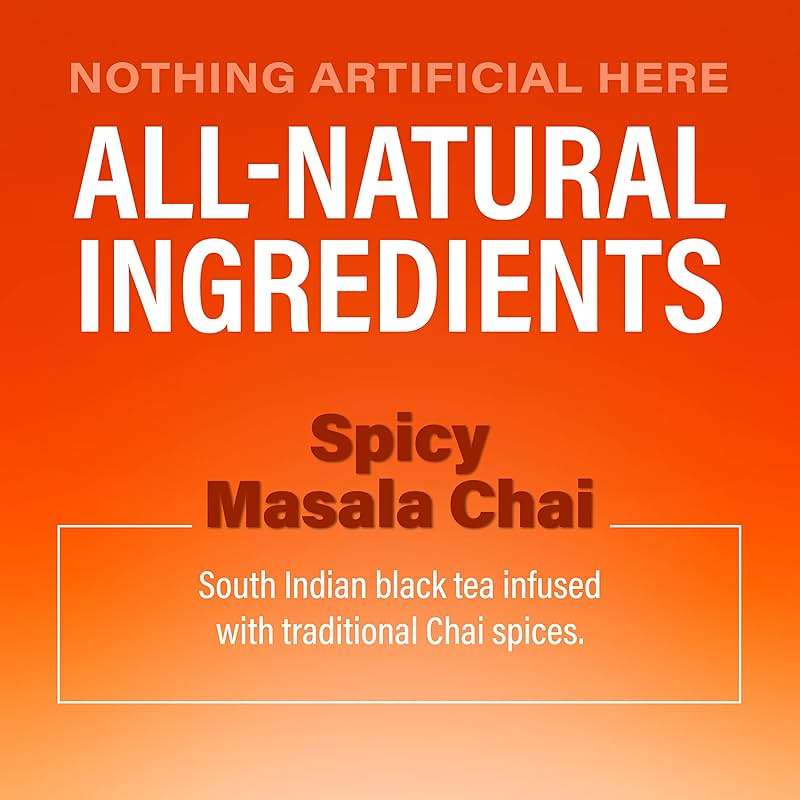 Zest Energy Black Tea - Spicy Masala Chai - High Caffeine Cardamom Ginger Tea with Cinnamon, Cloves & Vanilla Chai - Caffeinated Coffee Alternative - Natural, Non-GMO & Keto - 15Ct Box - 150mg Caf - Image 5