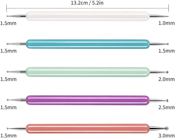 5 Pcs Pattern Tracing Stylus, Ball Embossing Stylus for Transfer Paper, Tracing Tools for Drawing, Embossing Tools for Paper, Art Dotting Tools for Nail Art, Ball Tip Clay Tools Sculpting Stylus - Image 2