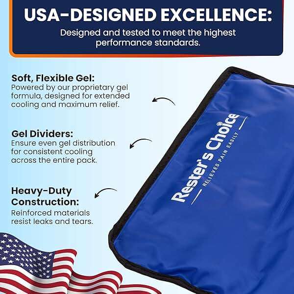 Gel Soft Flexible Ice Pack for Injuries Reusable - (Large: 11"x14.5") for Hip, Shoulder, Knee, Back - Comfy Cold Pack Compress for Swelling, Bruises, Surgery - Image 6