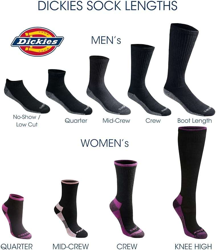 Dickies Men's Dri-Tech Moisture Control Boot-Length Socks, Available in L-XL (6, 12 Pairs) - Image 3