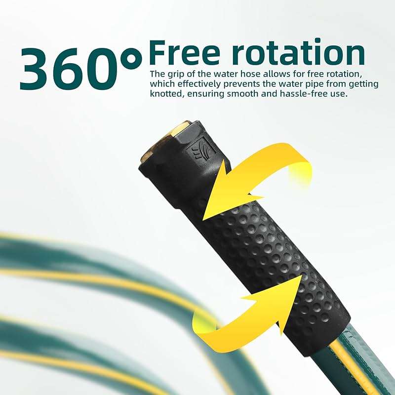 Solution4Patio Long Green Garden Hose 3/4 in. x 50 ft. -Kink Free, No Leaking, Male/Female Fittings -Heavy Duty Durable Flexible Lightweight Water Pipe -Brass Aluminum Ends for Household & Commercial - Image 4