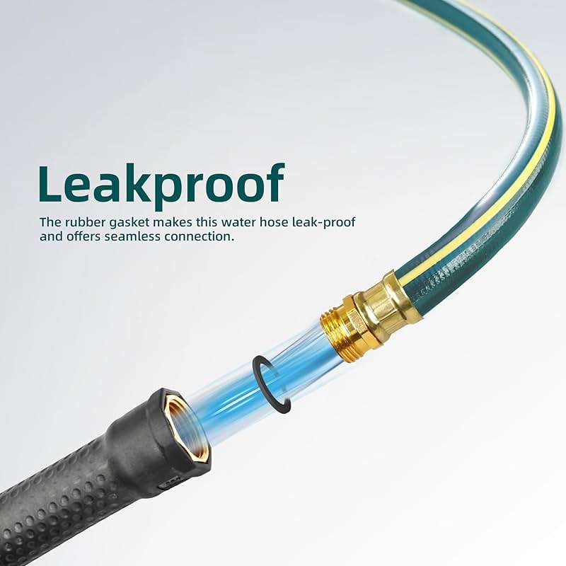 Solution4Patio Long Green Garden Hose 3/4 in. x 50 ft. -Kink Free, No Leaking, Male/Female Fittings -Heavy Duty Durable Flexible Lightweight Water Pipe -Brass Aluminum Ends for Household & Commercial - Image 5
