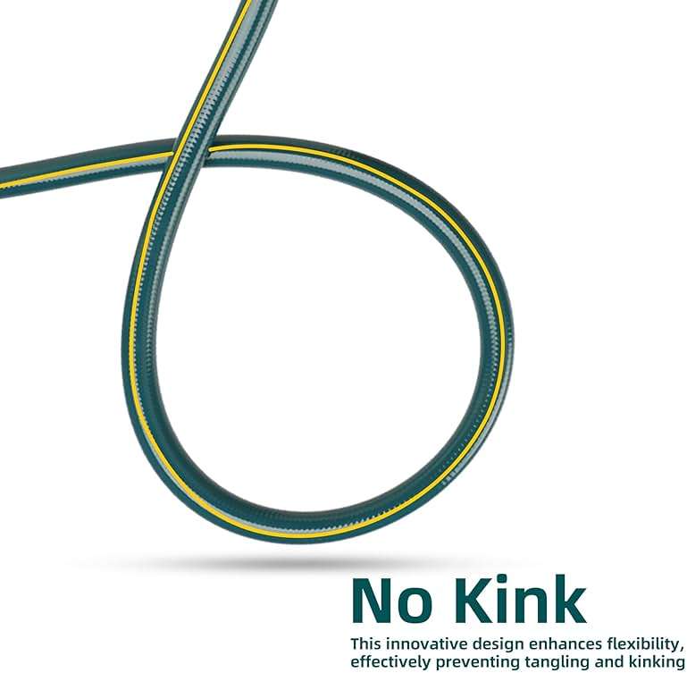 Solution4Patio Long Green Garden Hose 3/4 in. x 50 ft. -Kink Free, No Leaking, Male/Female Fittings -Heavy Duty Durable Flexible Lightweight Water Pipe -Brass Aluminum Ends for Household & Commercial - Image 6