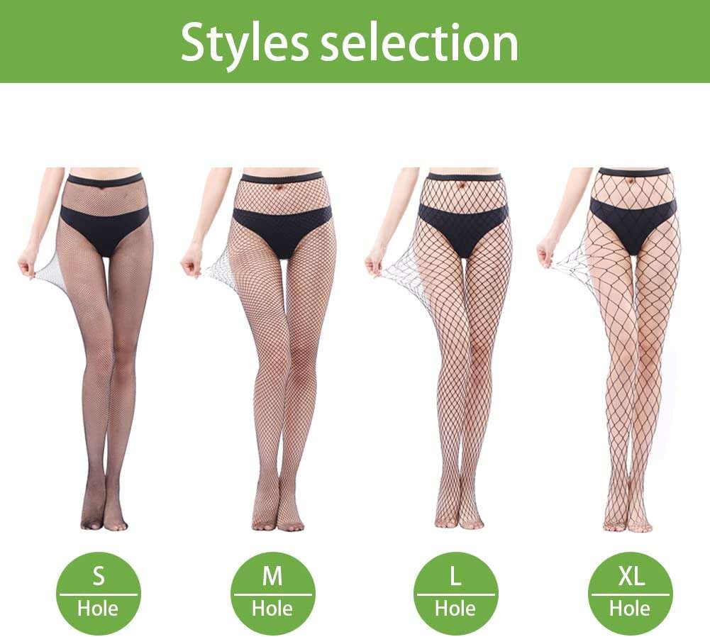 Confonze Fishnet Stockings Womens High Waist Tights Sexy Sheer Mesh Pantyhose - Image 3