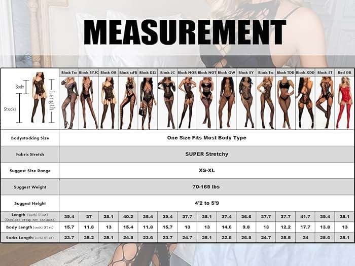 Buitifo Womens Fishnet Bodystocking Plus Size Bodysuit Sexy Tights Soft Nightwear Lingerie - Image 6