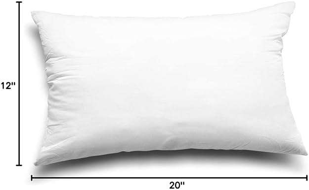 EDOW Throw Pillow Inserts, Set of 2 Lightweight Down Alternative Polyester Pillow, Couch Cushion, Sham Stuffer, Machine Washable. (White, 12x20) - Image 2