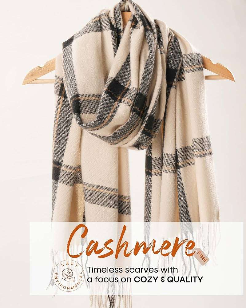 FURTALK Winter Scarf for Women Shawl Soft Tassel Plaid Large Oversized Scarves Wraps - Image 4
