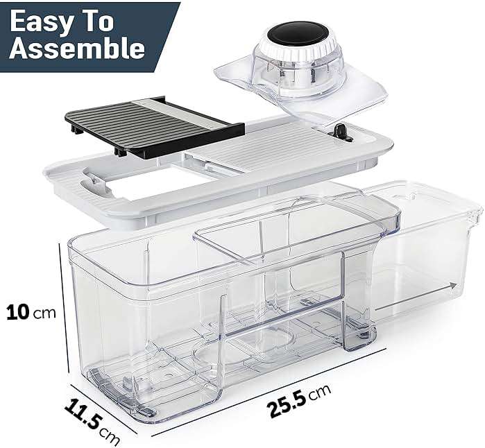 Fullstar XL Vegetable Chopper & Mandoline Slicer – Vegetable, Onion, Potato, Food, Veggie & Fruit Slicer, Dicer & Spiralizer with Pull-Out Catch Tray, Kitchen Gadgets & Gifts (6 in 1, Black/White) - Image 3