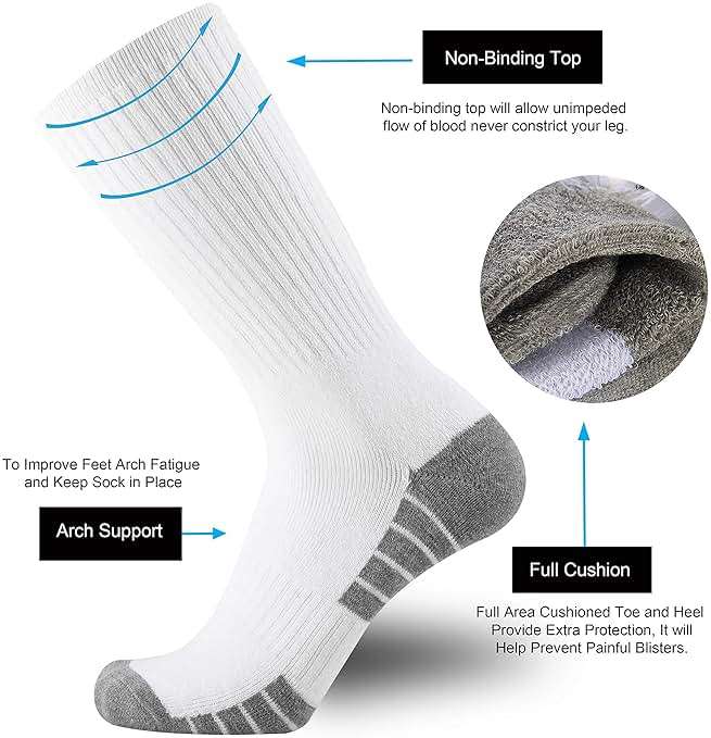 ONKE Athletic Work Socks for Men Women M/L/XL Sports Moisture Wicking Odor Control Heavyweight Full Cushion Crew - Image 2
