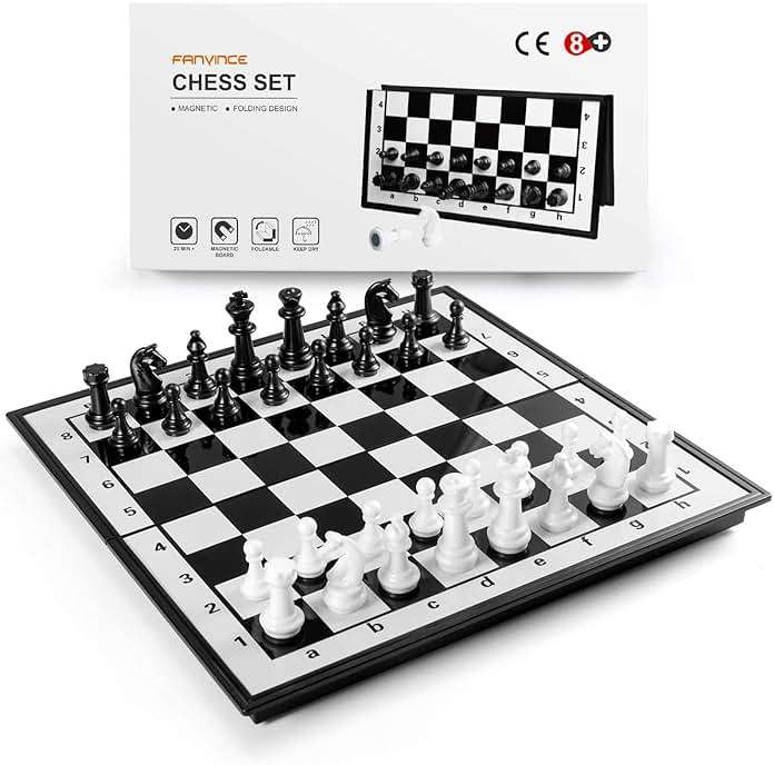 Chess Sets Travel Board Games: Magnetic Folding Chess Board with Instructions Teen Gifts Family Games Educational Toys for Kids and Adults 9.5 Inch - Image 1