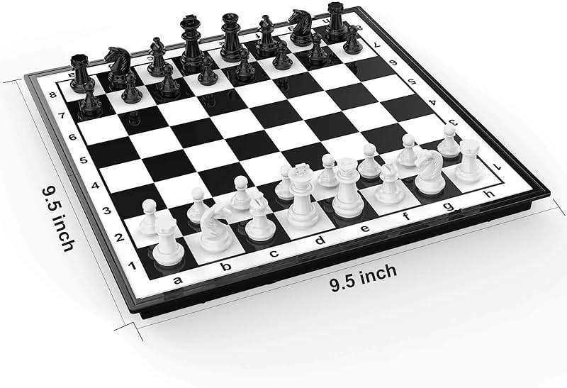 Chess Sets Travel Board Games: Magnetic Folding Chess Board with Instructions Teen Gifts Family Games Educational Toys for Kids and Adults 9.5 Inch - Image 3